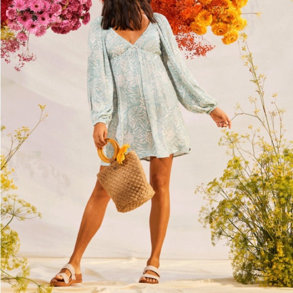 Roxy Sweetest Shores long-sleeve mini Dress